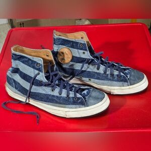 Converse Flag Chucks Mens 9.5 Rare Stitched Soles Blue All Star Chuck Taylor